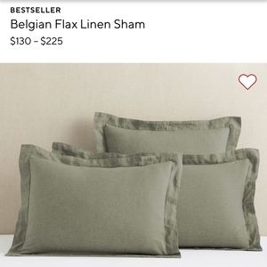 NWT Pottery Barn Belgian Linen Flax Loden King Shams (2)